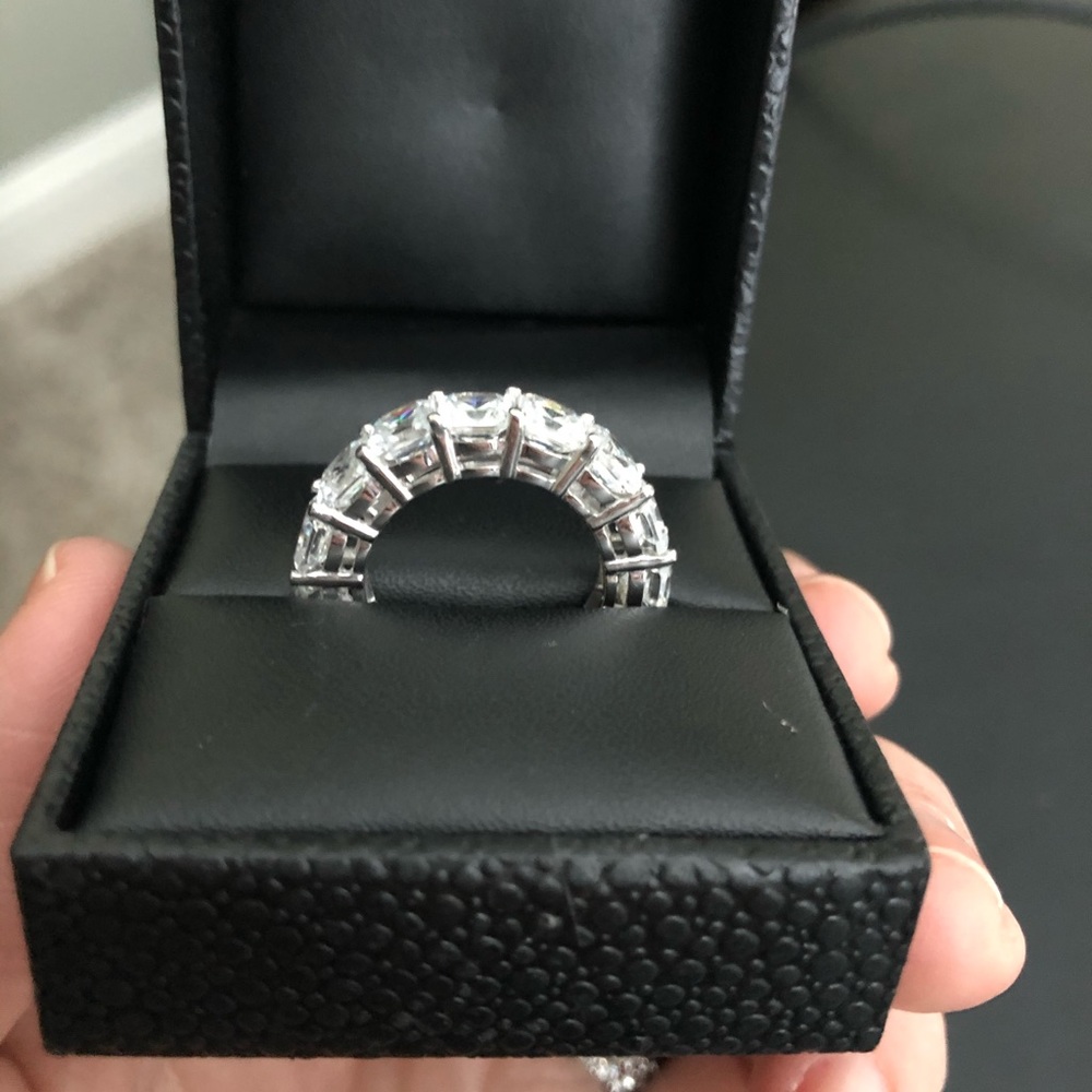 Cushion cut CZ eternity band